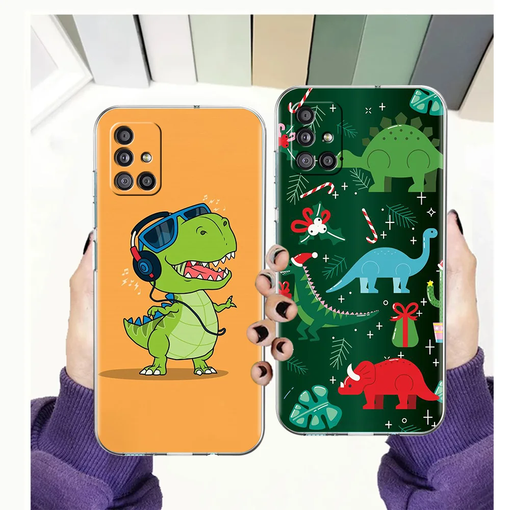 

Cute Dinosaur Baby Fashion Case for Samsung Galaxy A13 A22 A32 A52 A72 A51 A71 A11 A31 A41 M31 A01 A21S 5G Transparent TPU Shell