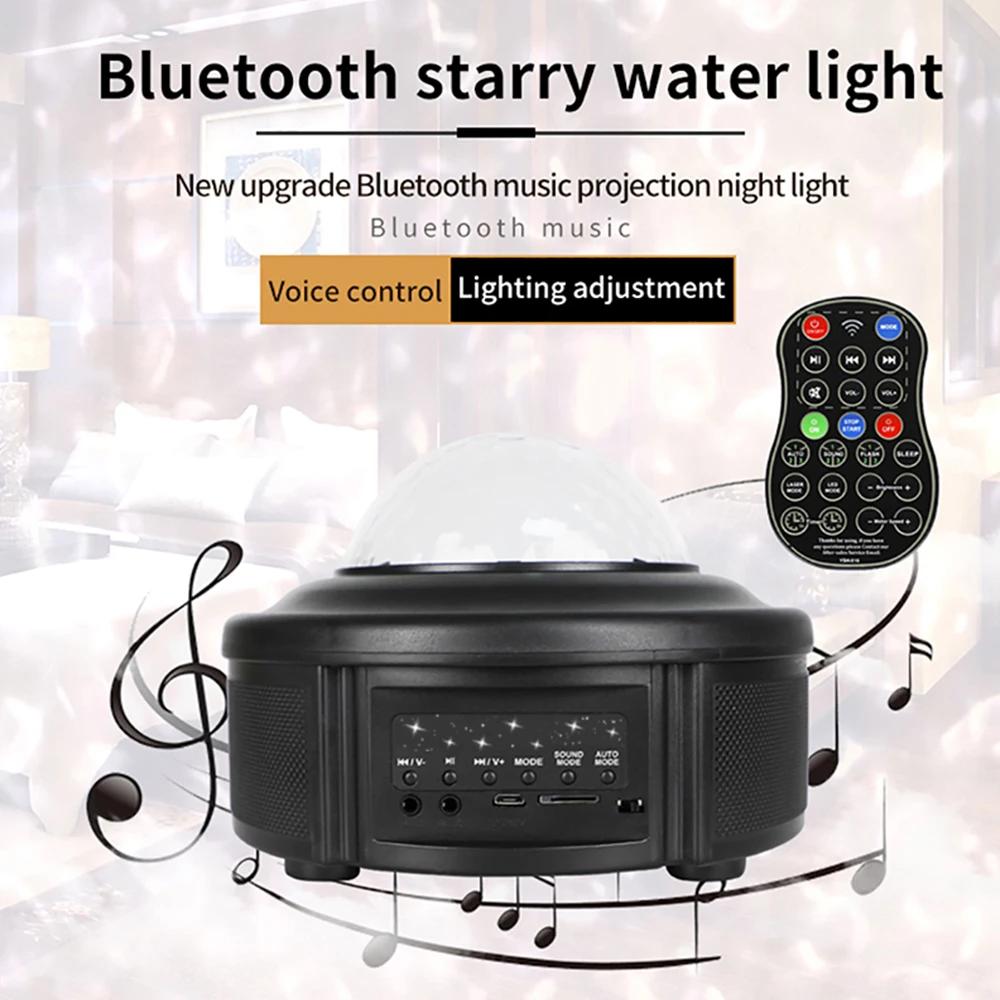 Voice Control Bluetooth Music Starlight Projector RGB Laser Light For Club Stage Event Show Party USB Charging Effect | Лампы и