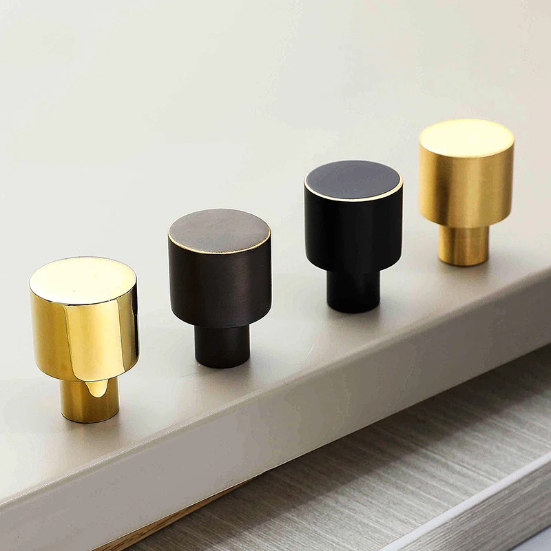 

gold / Solid brass Knobs for furniture cabinet chest drawer suitcase handle with Screws black Knobs