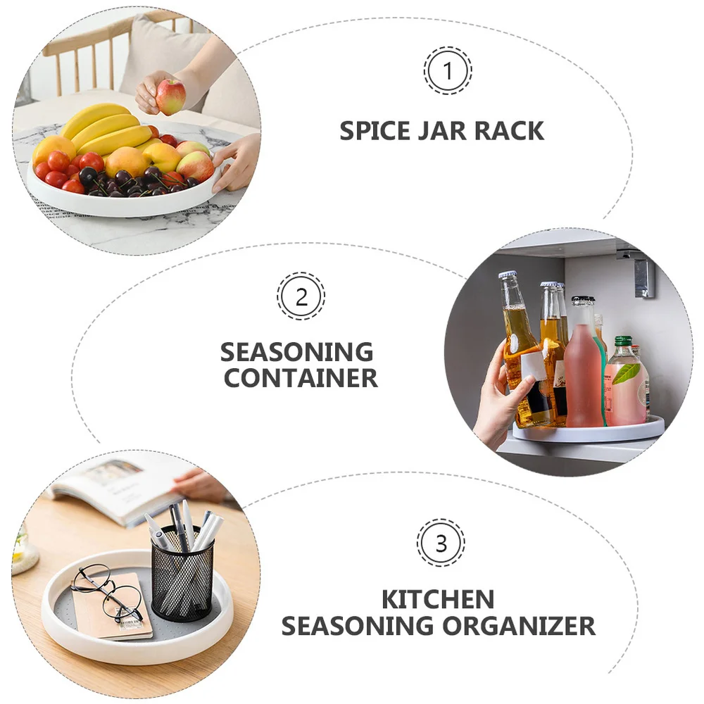 

Home Kitchen Turntable Storage Tray for Food Oil Ingredients Bottles Jars