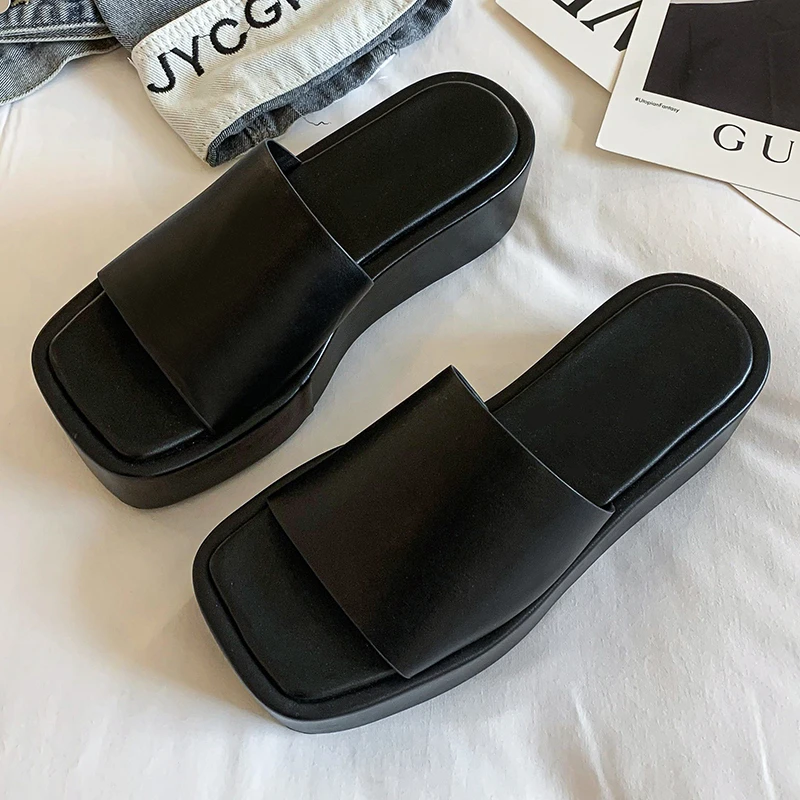 

Ladies slippers summer flip flops high-heeled slippers casual beach shoes