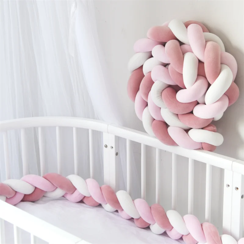 

1M/2M/3M/4M Bed Bumper in the Crib Baby Cradle Cot Protector Pillow Cushion Tour De Lit Bebe Tresse Braid Bumper Crib Bumper