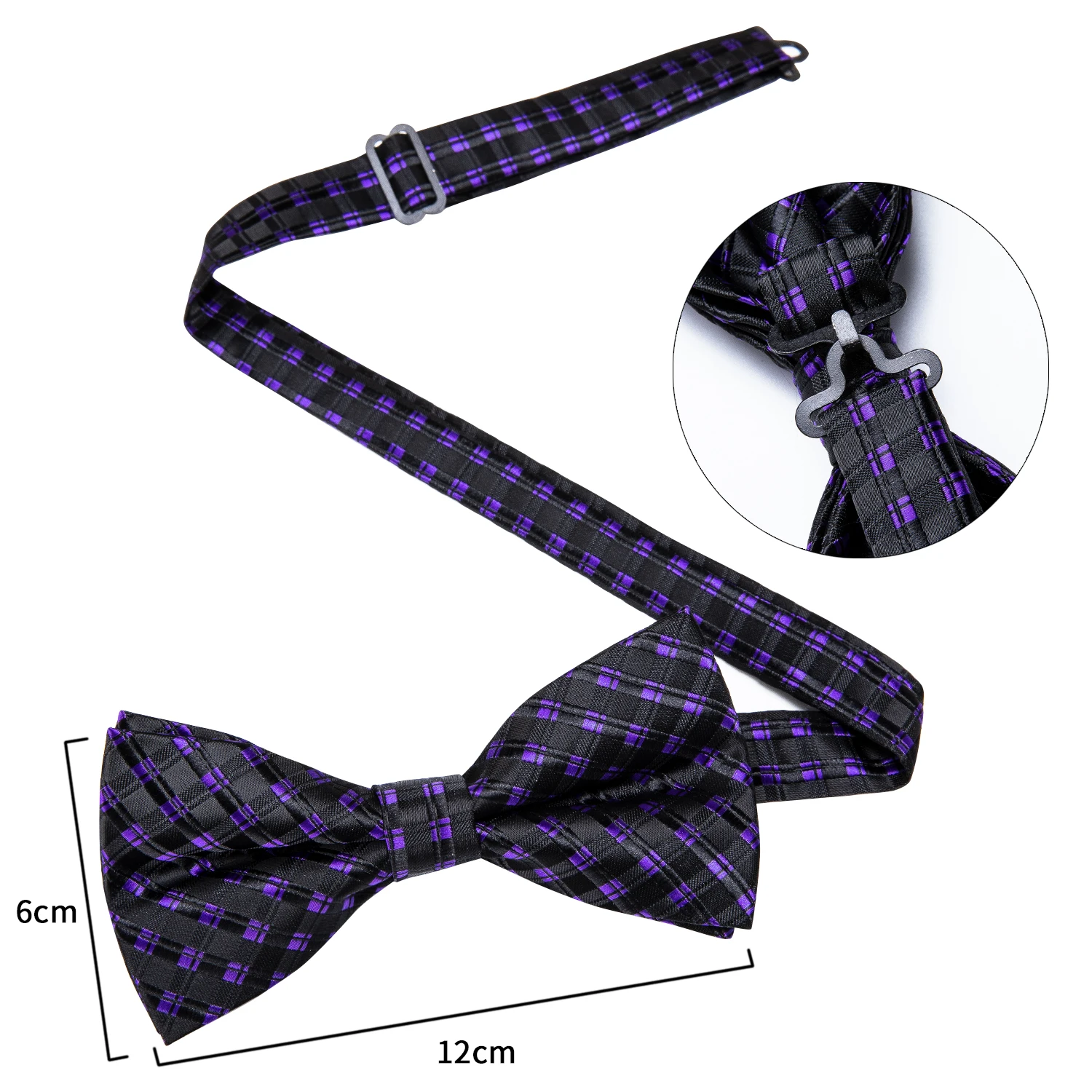 

DiBanGu Black Purple Dot Butterfly Silk Self Bow Tie For Men Classic Wedding Bowtie Handkerchief Set Neckwear Mens Ties JM-109