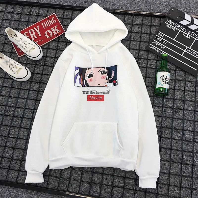 ZSIIBO Harajuku уличная Толстовка для женщин с длинным рукавом Толстовка капюшоном корейский Ulzzang печати Флисовые Кофты Женское пальто