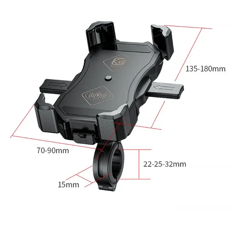 

Elevated Version Waterproof 12V Motorcycle QC3.0 USB 15W Qi Wireless Charger Mount Holder Stand for Cellphone Mobile GPS