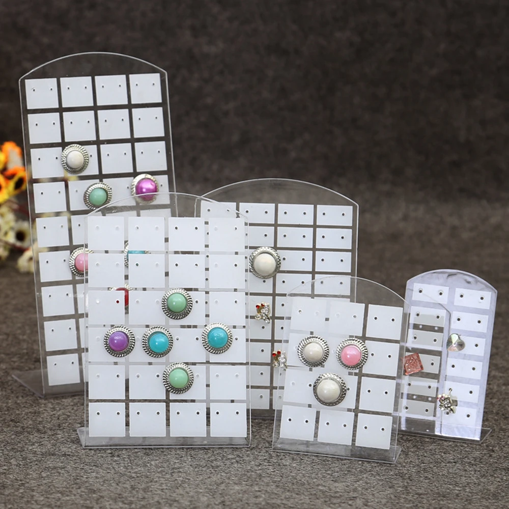 Модные серьги-гвоздики 3 размера демонстрация ювелирных изделий пластиковая