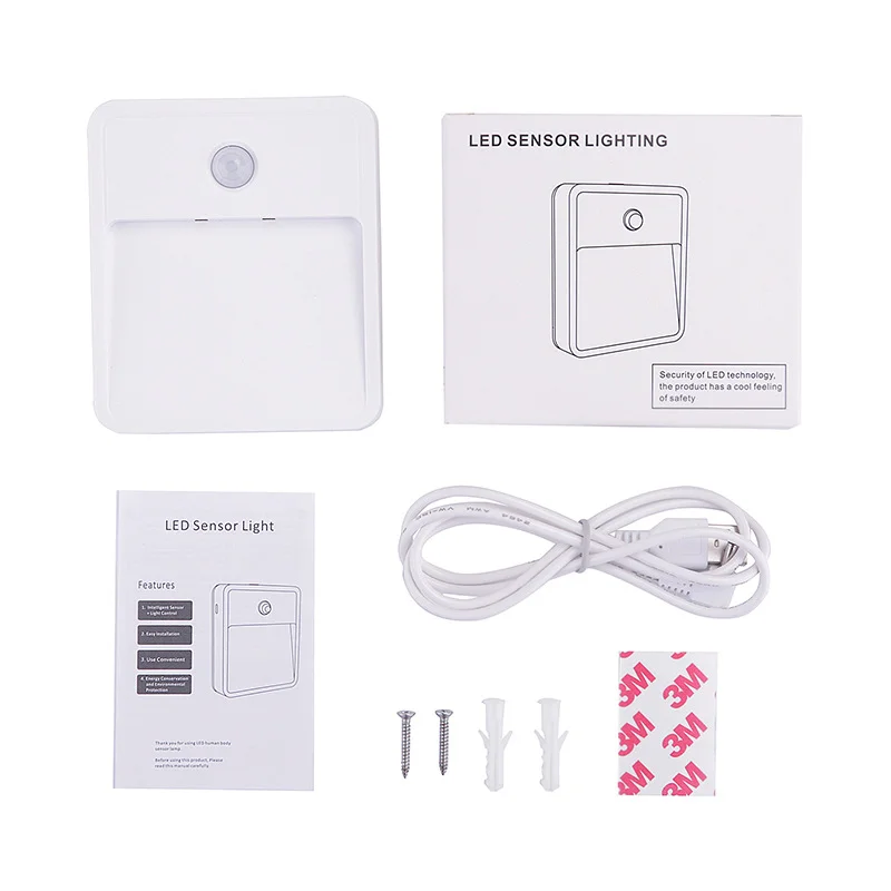 

Human body induction night light wall lamp double induction WC bedside staircase lamp battery for night safety in room, corridor