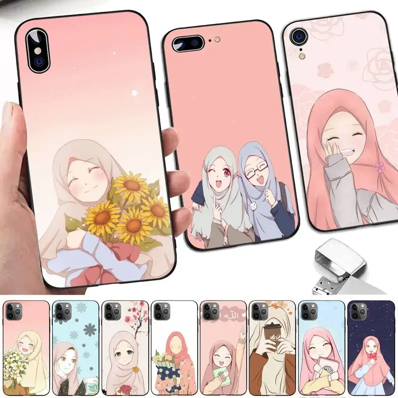 

Woman In Hijab Face Muslim Islamic Girl Phone Case for iPhone 11 12 13 mini pro XS MAX 8 7 6 6S Plus X 5S SE 2020 XR case