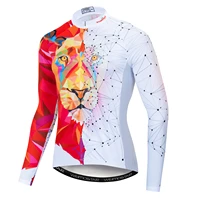 men cycling jersey motocross long sleeve tops bicycle 3d lion mtb downhill shirt road bike team sports clothing maillot ciclismo
