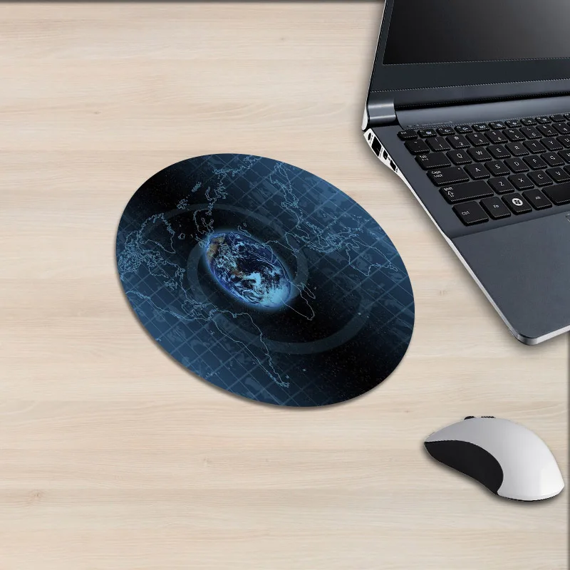 Круглый коврик для мыши XGZ светильник Shadow с изображением карты мира светящийся