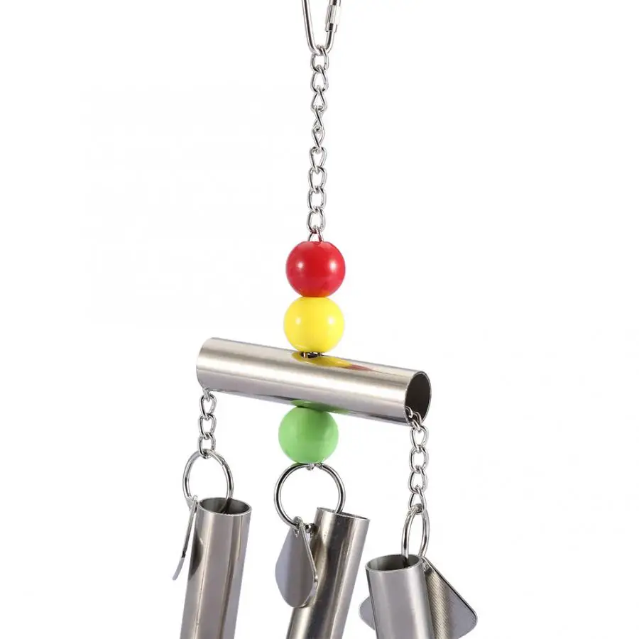 Parrot Toys Rattle Stainless Steel Bell for Birds Middle-large Size Standing Toy Bird Cage Home Decoration Tools | Дом и сад
