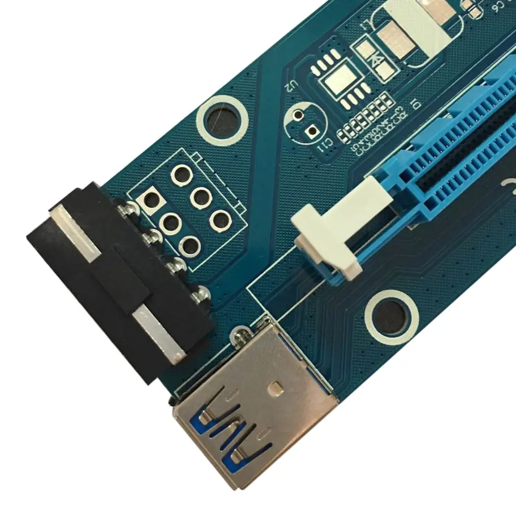 PCI E Express Riser Card 1x к 16x USB 3 0 кабель для передачи данных SATA 4Pin IDE Molex шнур питания BTC Miner