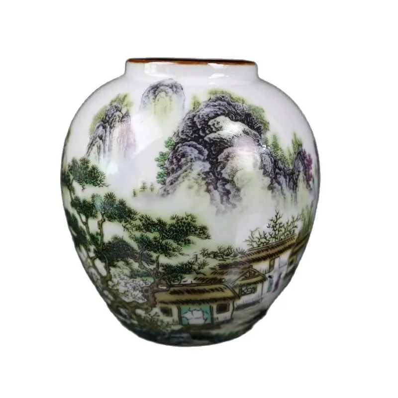 

Chinese Old Porcelain Pastel Color Landscape Porcelain Jar