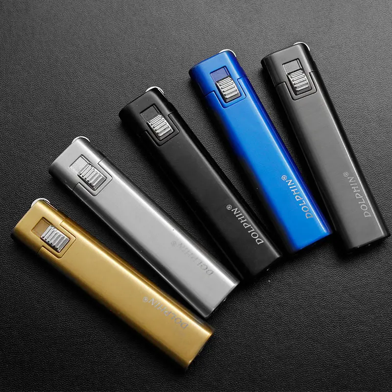 

Long Strip Windproof Lighter Grinding Wheel Metal Gas Lighter Fixed Fire Ultra-thin Personality Cigarette Lighter Portable