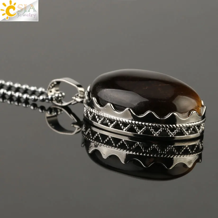 CSJA 30x20 мм ожерелья с подвесками из натуральных камней овальные бусины кристаллом