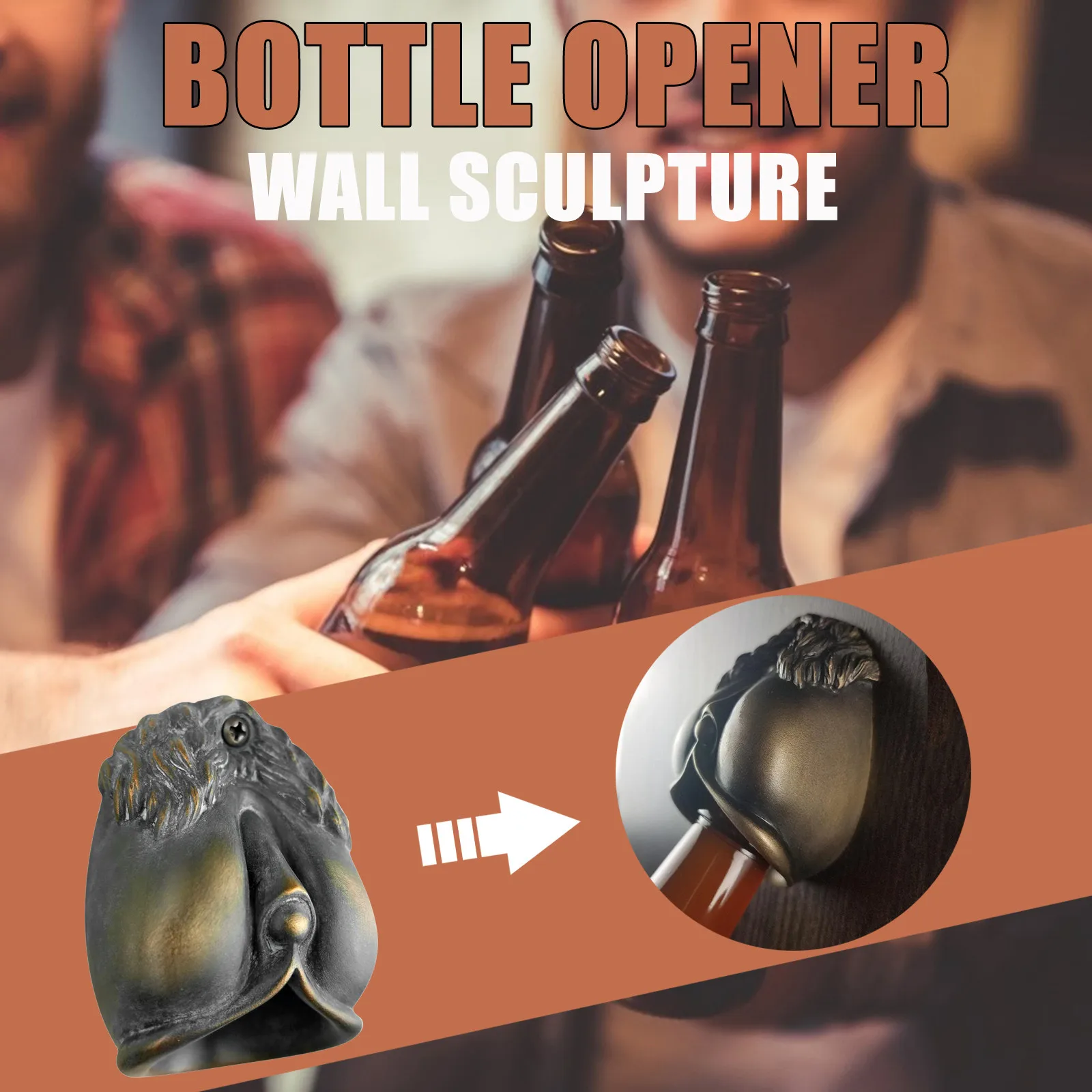 2021 Бутылка открывалка настенная домашняя скульптура украшения дома штопор нож