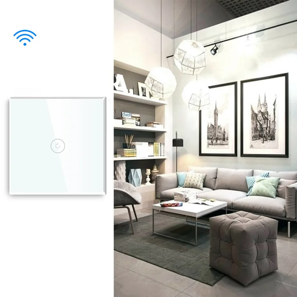 BSEED, ЕС, сенсорный Wi-Fi светильник, 1 комплект, 1 способ, умный переключатель, беспроводной Wifi переключатель, белый, черный, золотой цвета, для умного дома