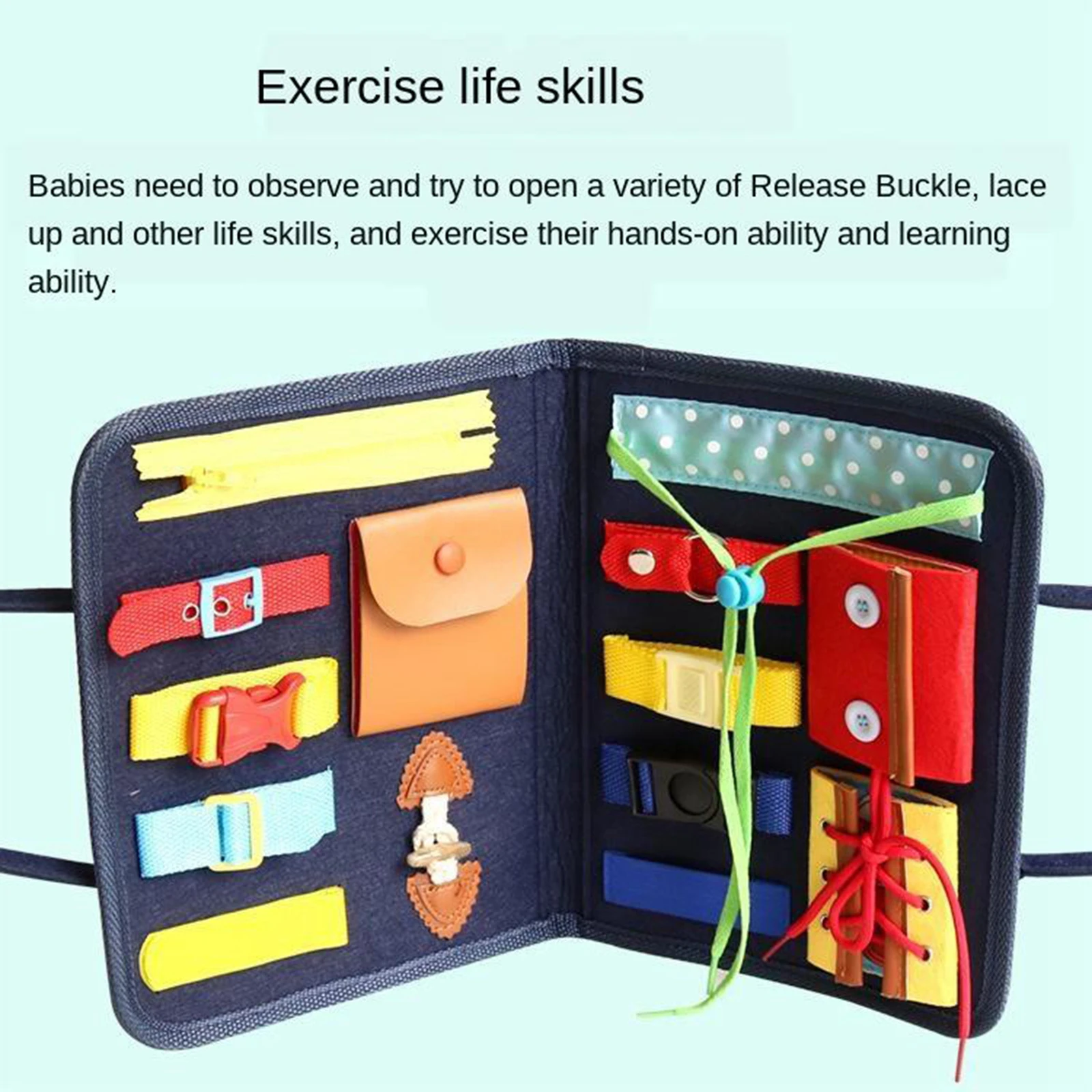 

Montessori Toys Busy Board Early Educational Toys Fine Motor Training Self-Care Ability Children Kids Toddlers Toys