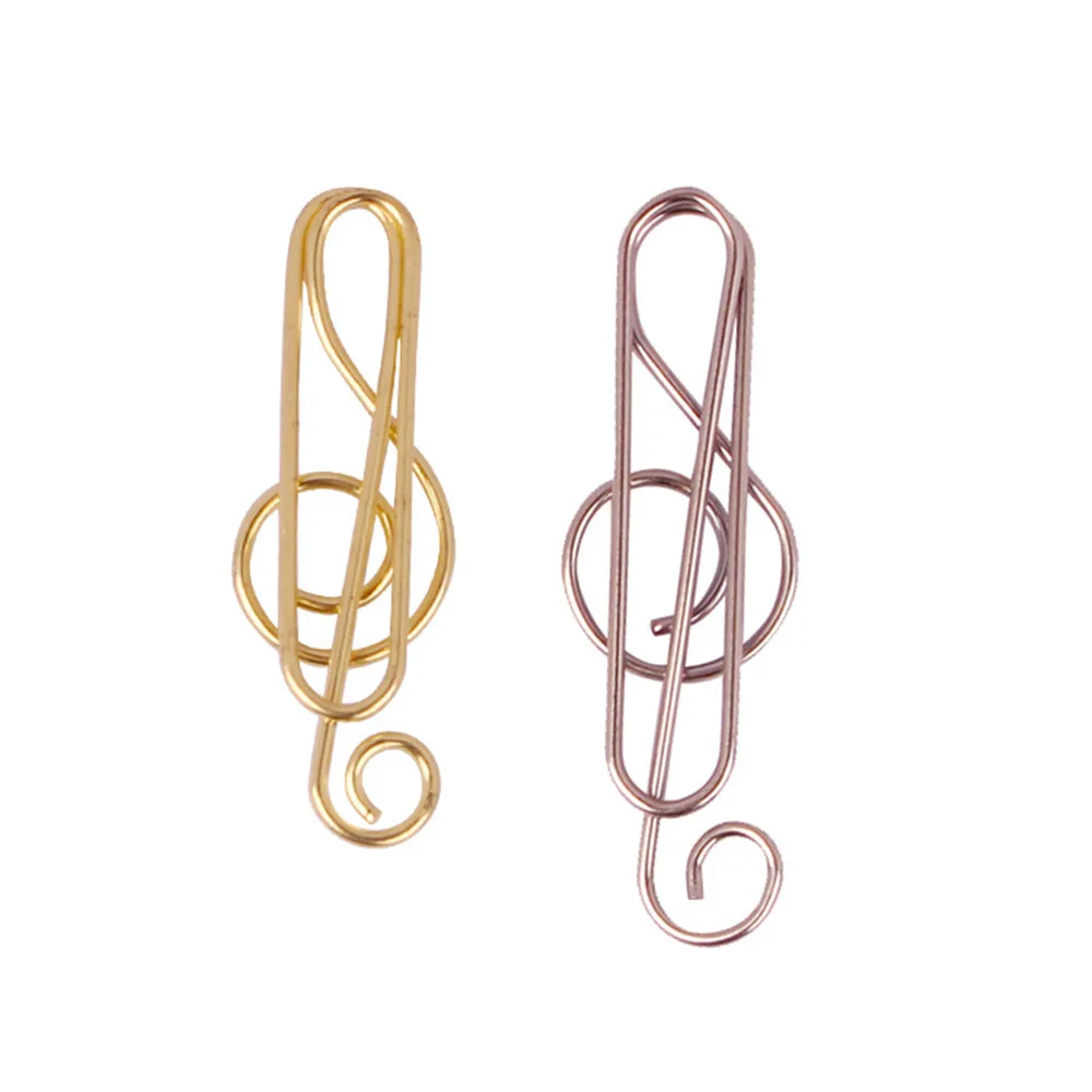 

music Note shaped Paper Clips Decorative Gold Decor For Office Gold Stationery Gold hollow Paper Clips Kawaii Wholesale
