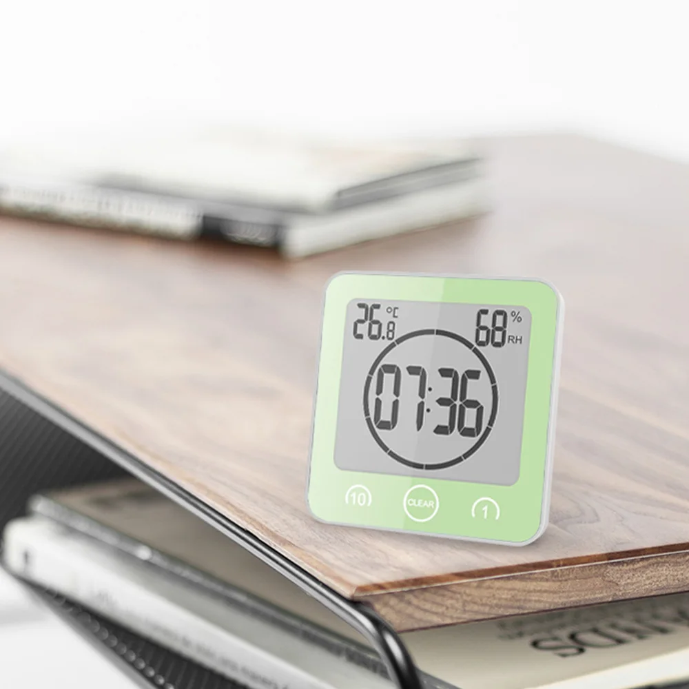 Цифровые часы для ванной термометр гигрометр ЖК дисплей присоска