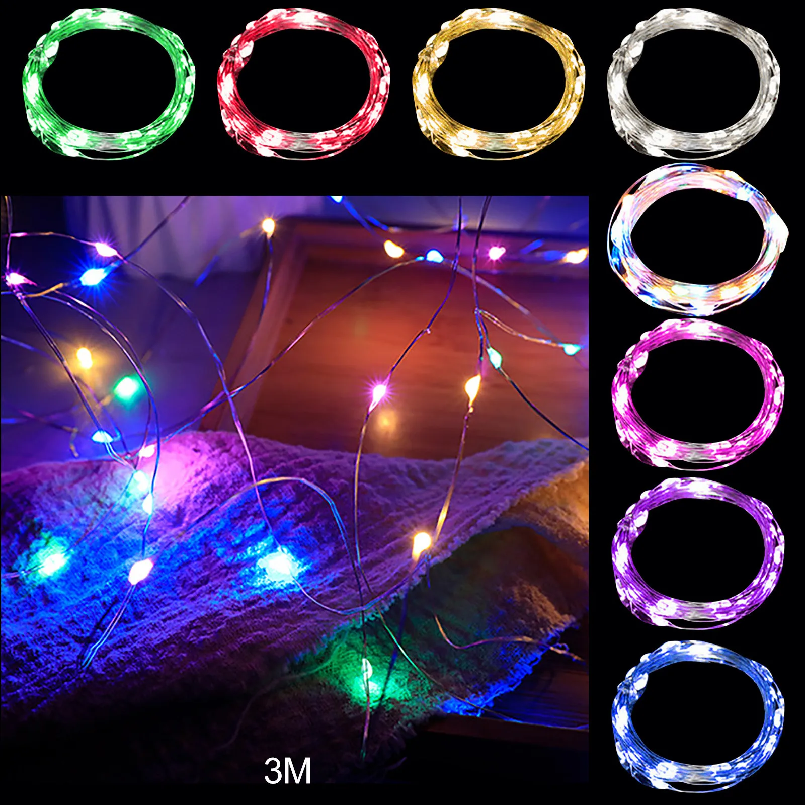 

Christmas Fairy String Lights Silver Wire Light Home Lighting Led Lights Chain Copper Wire Usb Or Battery Powered Led String