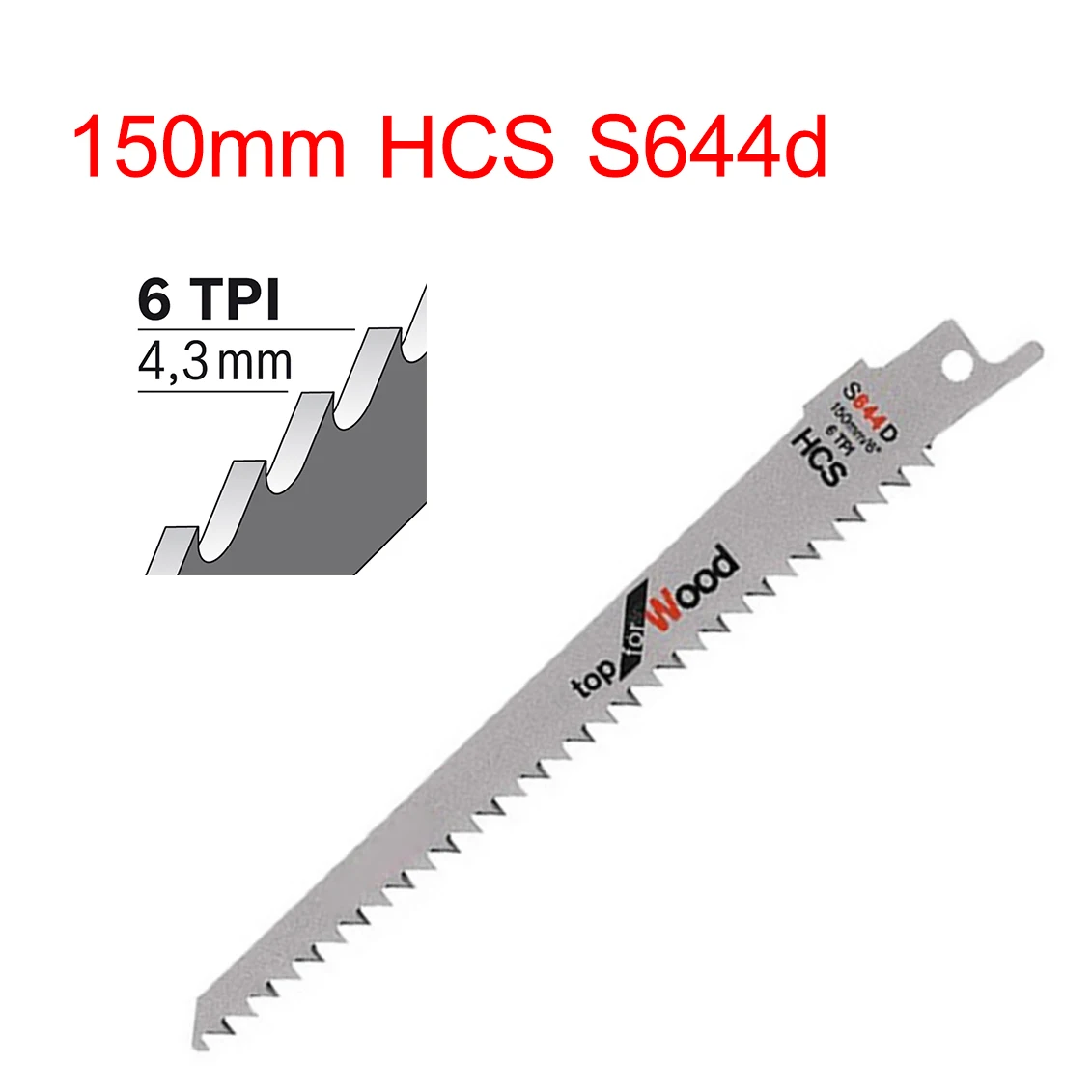 

150mm 6" HCS S644d Reciprocating Sabre Saw Blades For Bosch Wood Plastic Pruning Sharp Teeth Garden Tool Fast Straight Cutting