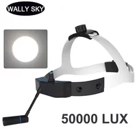 50000 LUX LED Headlight White Light Dental Surgical Headlamp with Build-in USB Charging Battery Ultralight High Intensity Lamp