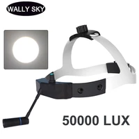 50000 lux led headlight white light dental surgical headlamp with build in usb charging battery ultralight high intensity lamp