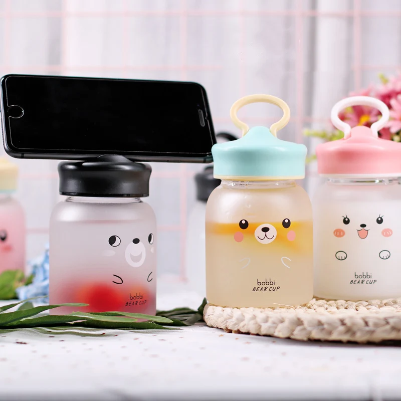 Новая Милая стеклянная бутылка для воды с чайным фильтром Kawaii кружка медведем