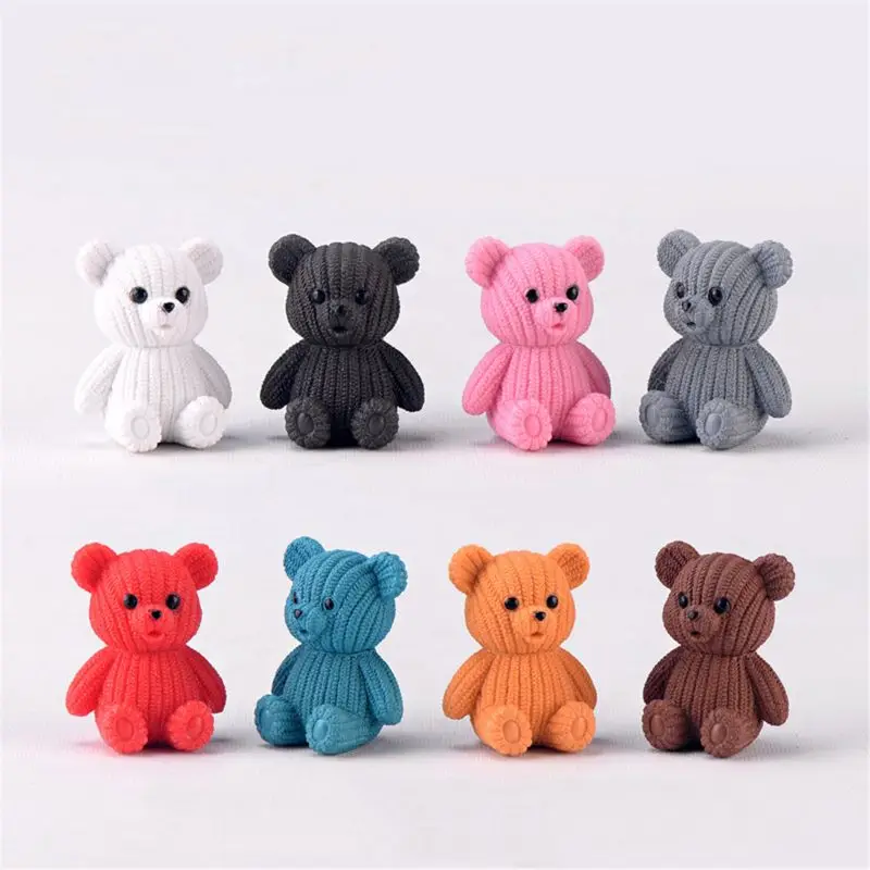 

Popular Party Home Decoration Accessories Cute Plastic Tedy Bear Miniature XX9E