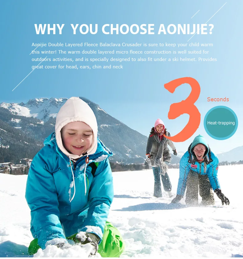 AONIJIE E802 унисекс для взрослых и детей, двухслойная Зимняя Теплая Флисовая Балаклава, лыжная шапка, маска, шарф для бега