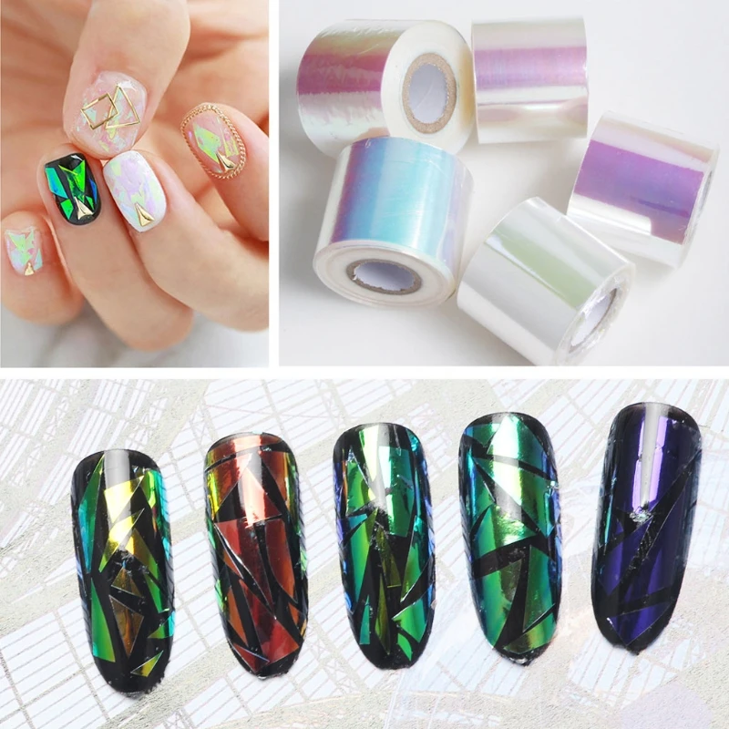 

330ft Shiny Magic Color Aurora AB Effect Reflective Mirror Paper DIY Epoxy Resin Jewelry Fillings Resin Mold Jewelry M7DD