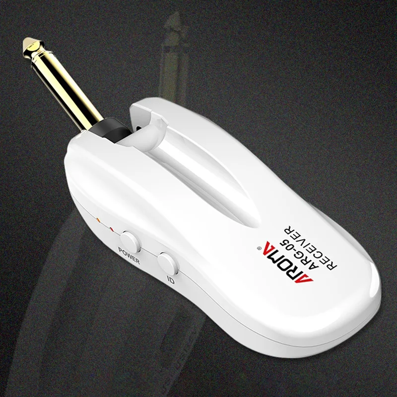 

AROMA 5.8GHz Wireless Guitar System Wireless Audio Electric Guitar Transmitter Receiver 4 Channels Battery Rechargeable