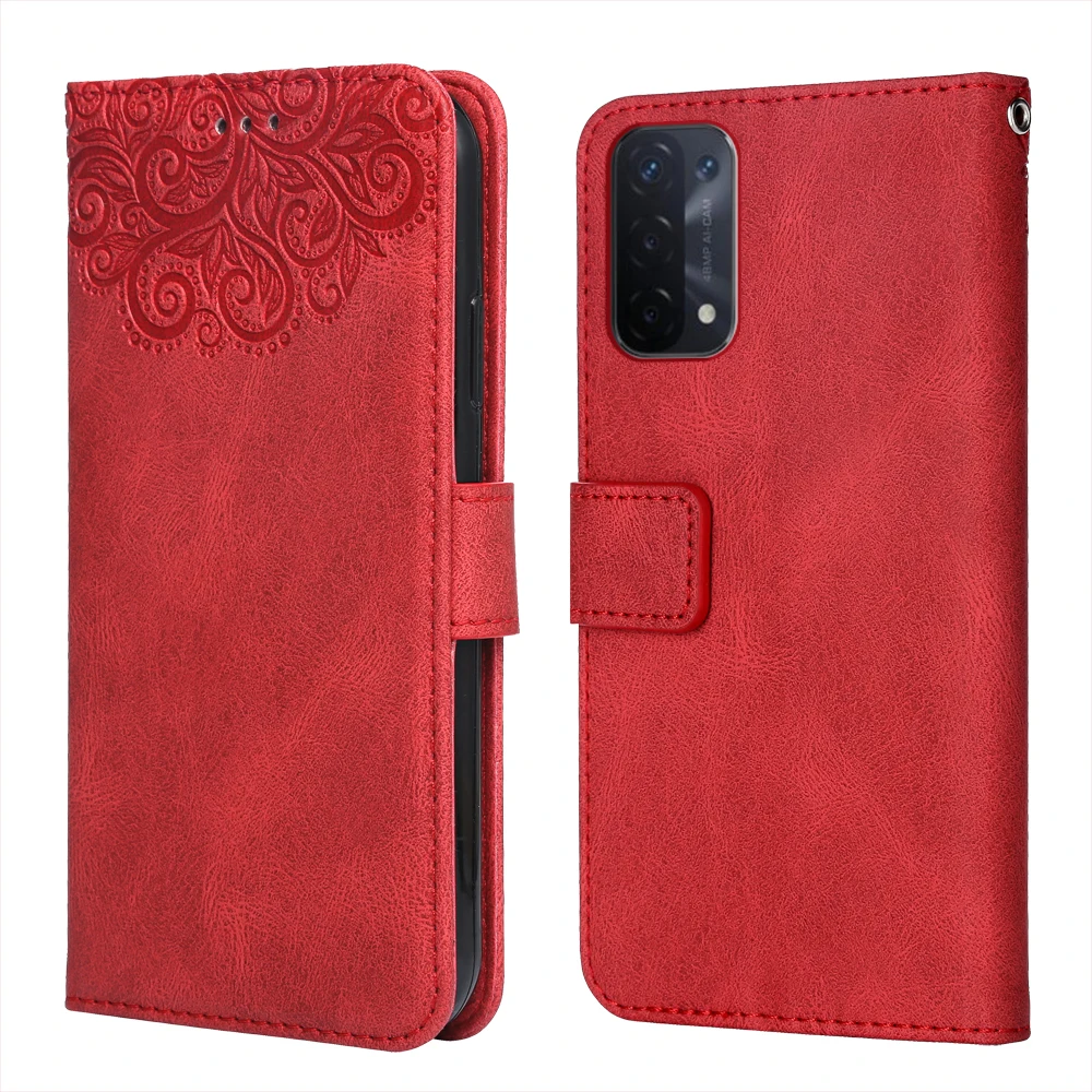 

Роскошный кожаный чехол для OPPO A74 5G Global Flower Embossing CPH2197, чехол-книжка для телефона OPPO A 74 5G Global