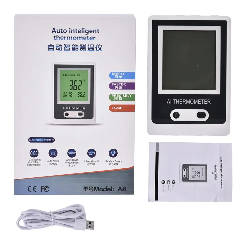 

Non-contact Automatic Infrared Thermometer Wall-mounted LCD Digital Temperature Thermometer for School Office Shopping mall