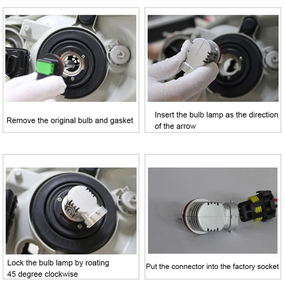 

1Pair V7 Car LED Gold Headlight Bulb 4-Sided Light Bulb Double Ceramic Base H4 H7 H10 H8 H11 9005 9006 Fog Light Headlamp