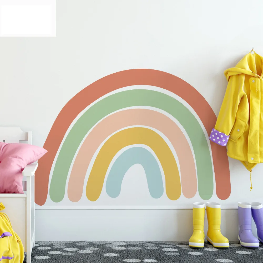 

Cartoon rainbow painting Self-adhesive wall paper Nordic ins bedroom living room background decorative PVC wall stickers