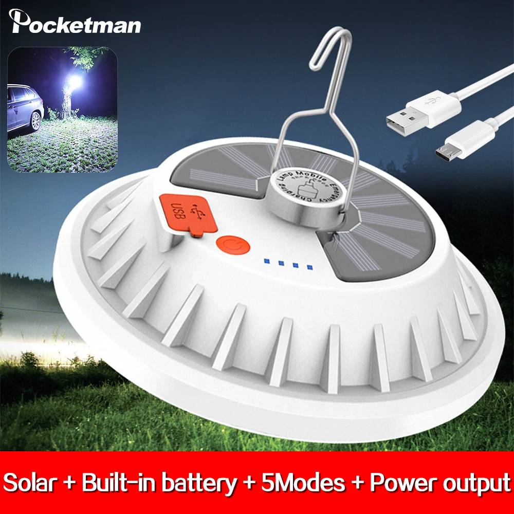 Новый USB/Солнечная перезаряжаемая Светодиодный лампа UFO светильник мобильный