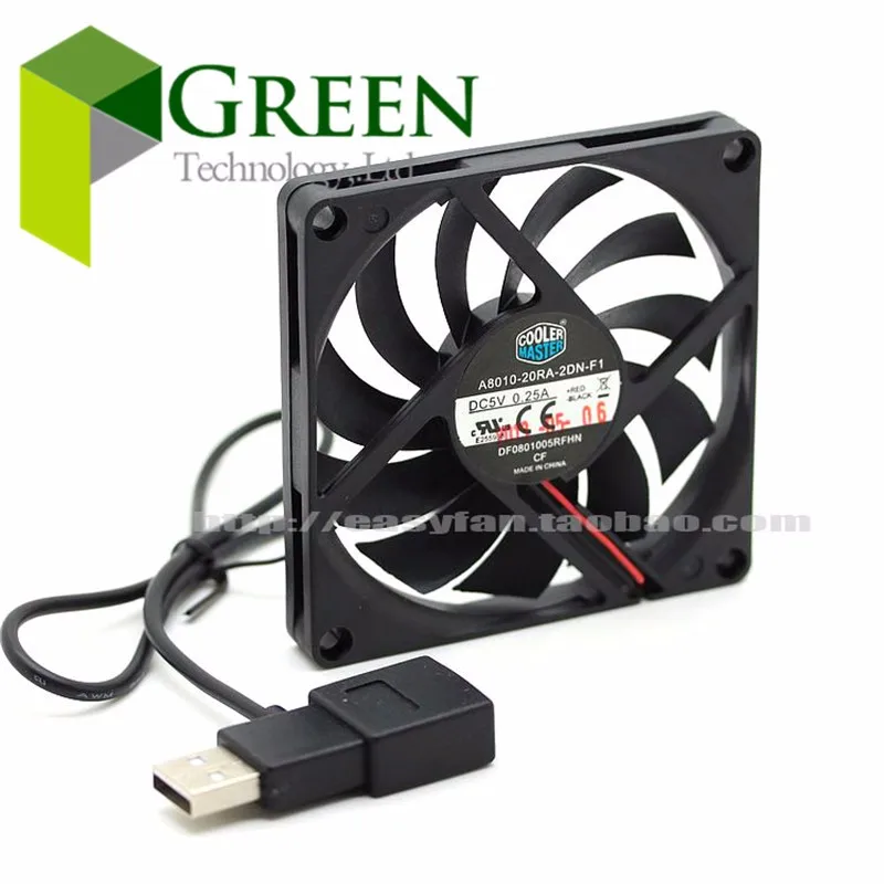 Вентилятор охлаждения Cooler Master 8010 80 мм 8 см 80*80*10 5 В 0 25 А сверхтихий вентилятор с usb