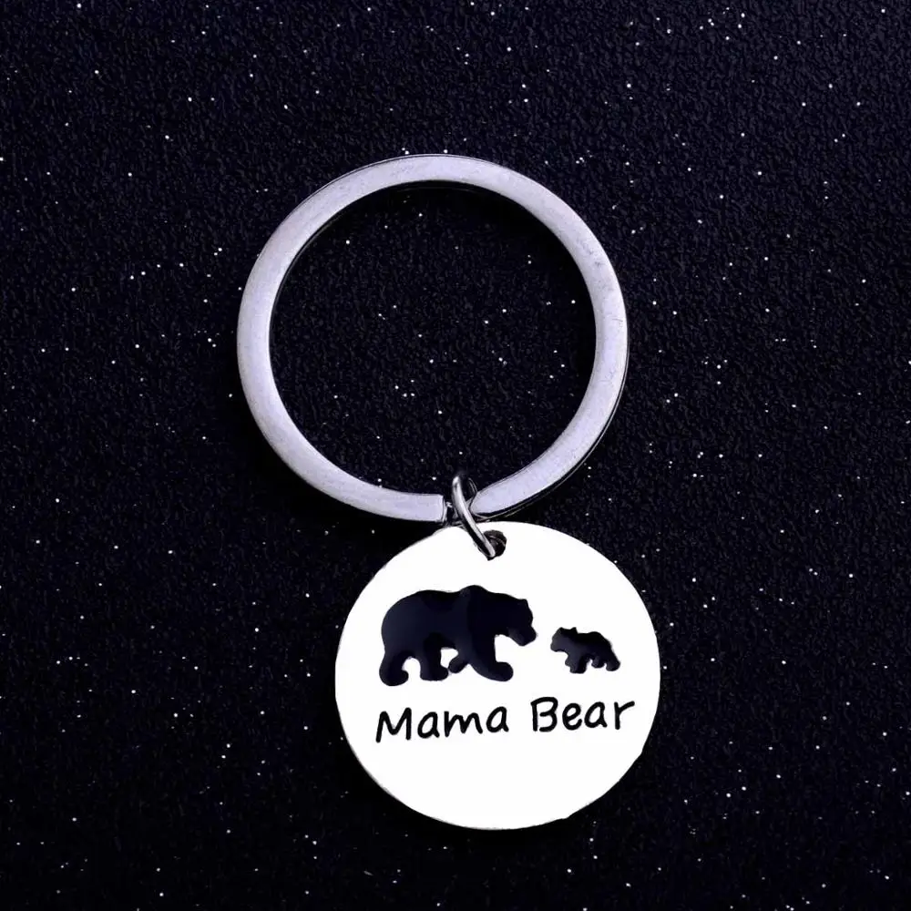 Mama 2 Bear Брелок сердце любовь молоток линейка Отвертка гаечный ключ медведь кулон брелок семья отец мать папочка папа мама дочь подарки - Цвет: Mama 2 Bear