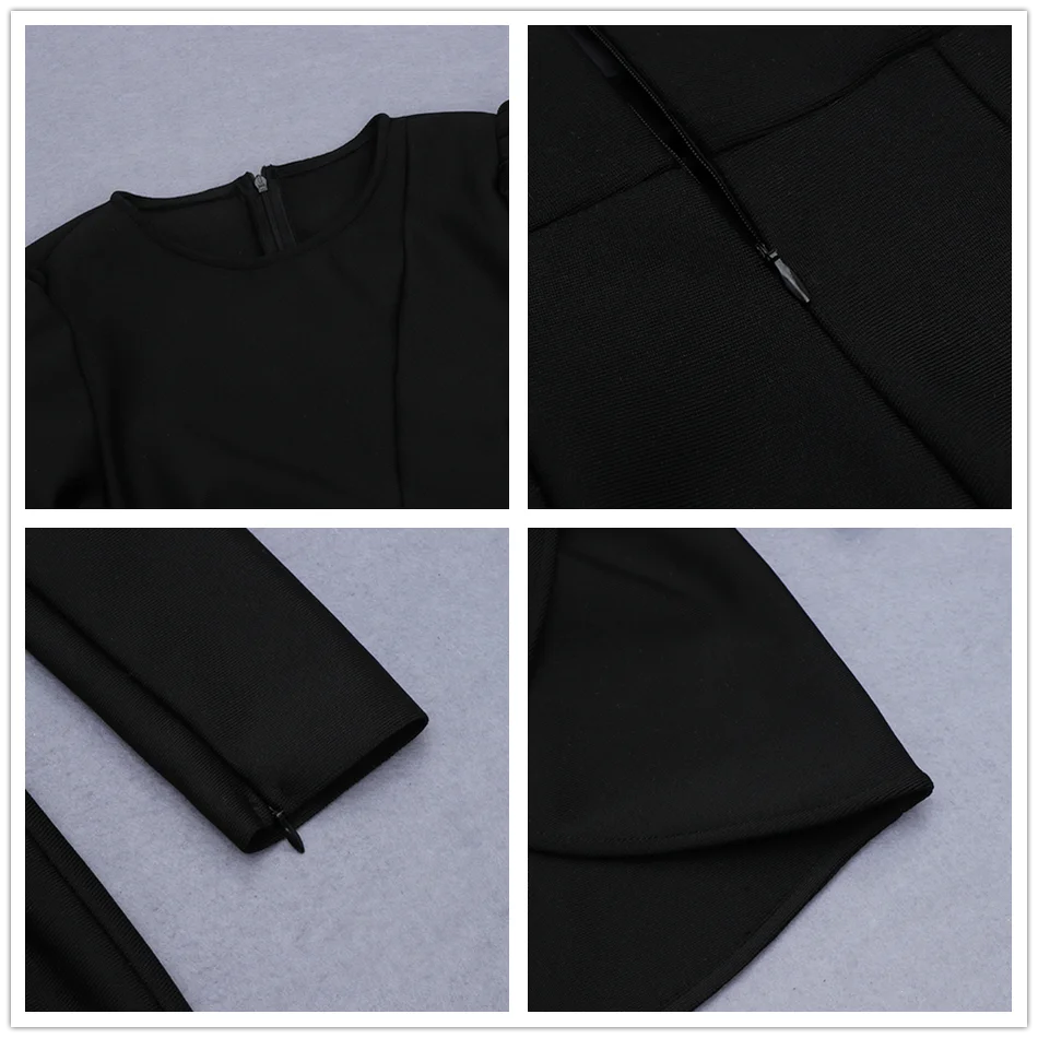 

Ailigou Women's Summer Sexy Hollow Stitching Black Skinny Mini Bandage Dress 2021 Elegant Celebrity Party Dress Vestidos