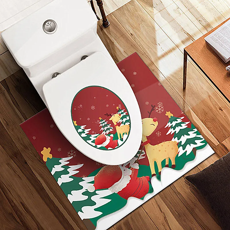 

Christmas Sticker Waterproof Anti-slip Sticker Bathroom Decro Floor Sticker PVC Thick Toilet Stickers