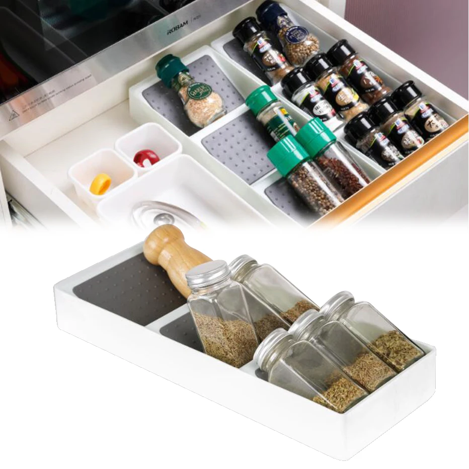 

3 яруса для приправ, стойка для хранения бутылок в выдвижном ящике, кухонный шкаф, полка для бутылок с специями, органайзер с выдвижными ящик...