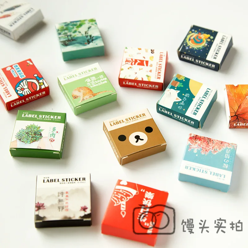 

40 PCS/box DIY Album Scrapbooking Seal Sticker Mini Cartoon Paper Sticker Decoration Decal Kawaii Stationery Gift Material Esco