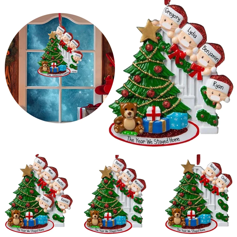 

2021 Рождественская семейная подвеска, персонализированная самодельная подвеска с именем семьи, благословение, Рождественская елка, креатив...