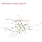 1000 шт. 3*10 мм 0.5A 1A 2A 3A 5A осевой быстродействующий стеклянный предохранитель со свинцовым проводом 3*10 5A