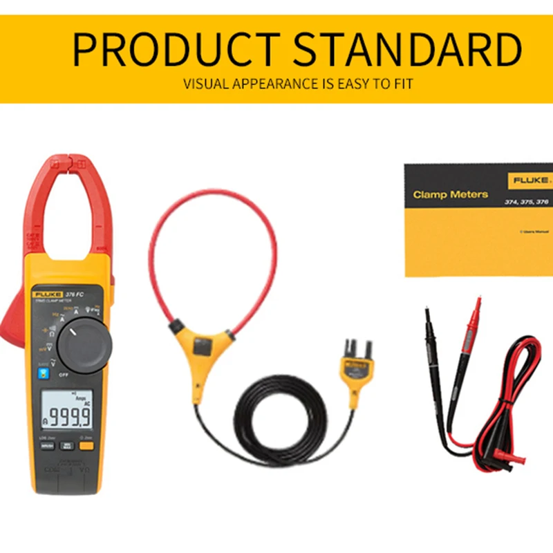 

Fluke 376 FC True RMS 1000A AC/DC Clamp Meter with iFlex 2500A AC with a NIST-Traceable Calibration Certificate Fluke 376-FC