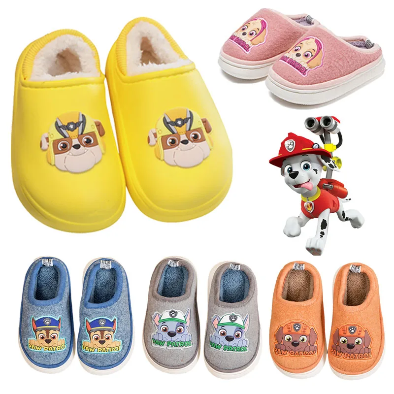 

PAW Patrol Children's Cotton Slippers for Boys Winter Warm Anti-skid Soft-soled Medium and Large Virgin Indoor Home Furry Shoes