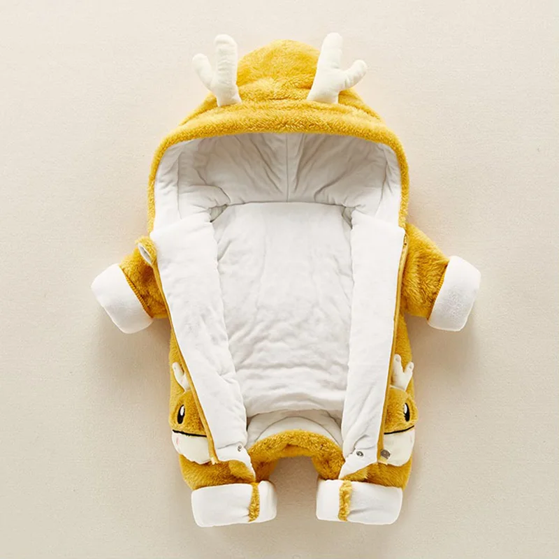 

2020 Autumn Winter Baby Romper Baby Girls Cotton Hooded Overalls For Baby Boys Rompers Infant Jumpsuit Kids Newborn Baby Clothes