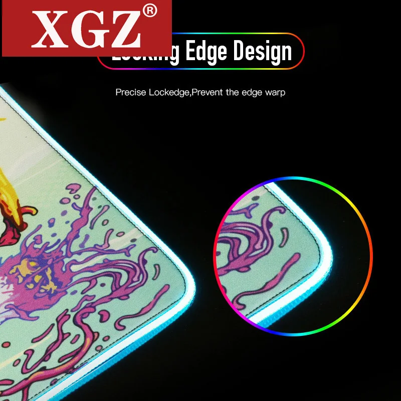 

XGZ RGB Guitar DJ Keyboard Pattern Music Game Player Portable Rubber Big Mouse Pad LED Office Mouse Soft Player Lock Mouse Edge